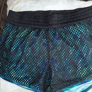 Champion Women's Black and Blue Mesh Athletic Shorts